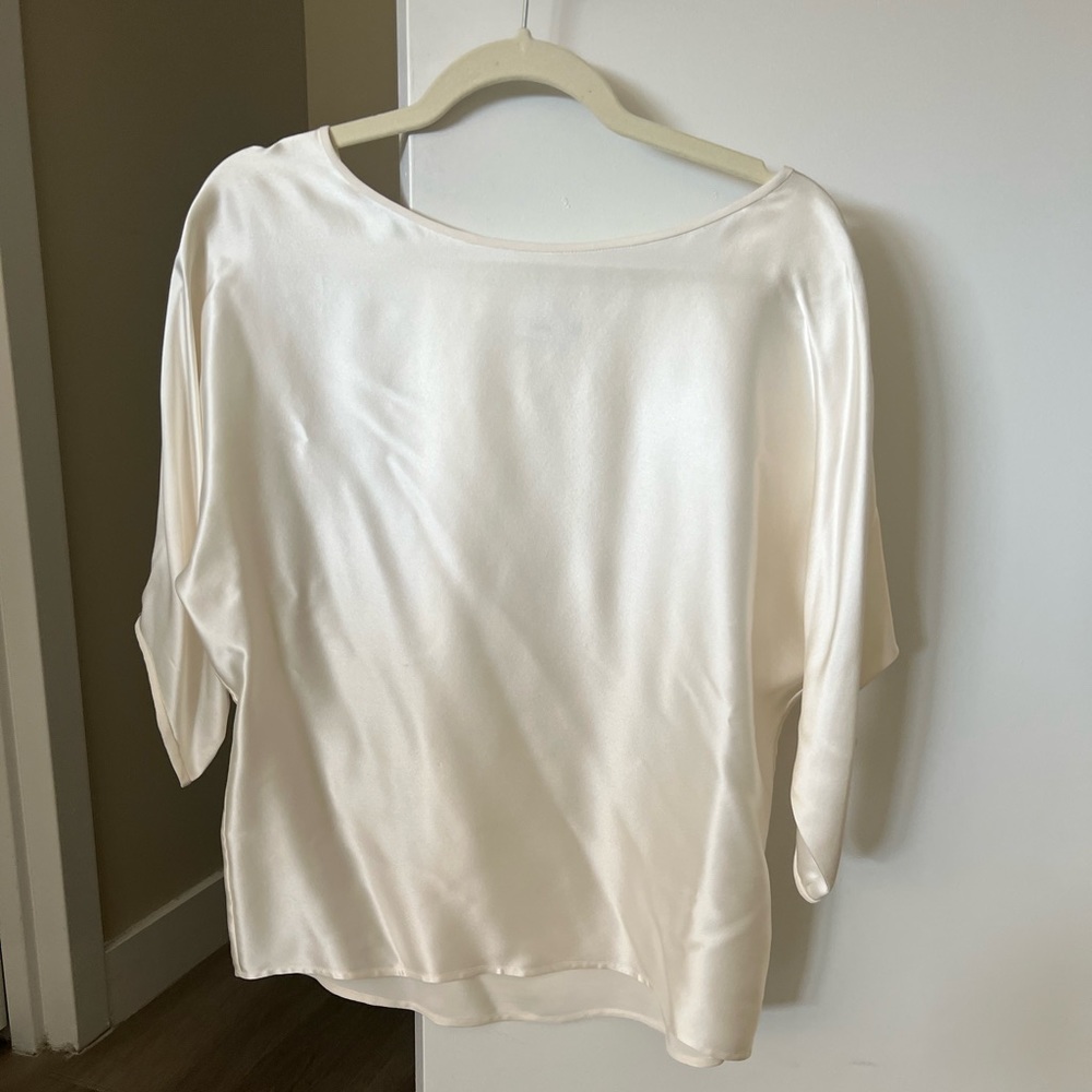 Cream colored silky blouse